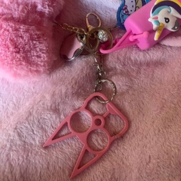 Pink Cat Self Defense Keychain Metal - Picture 4 of 6